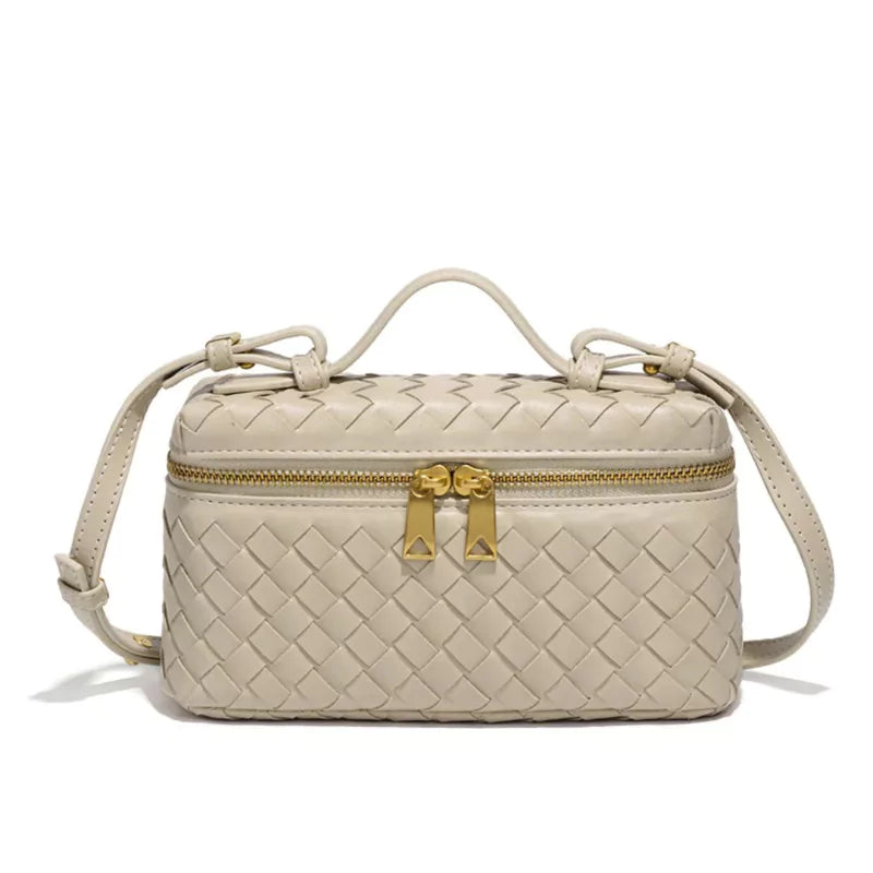 Bolsa Tote Pequena Feminina, elegante, minimalista e compacta, cor off white