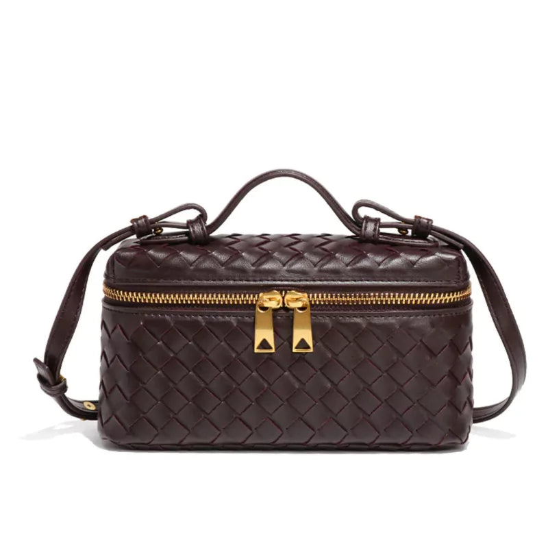 Bolsa Tote Pequena Feminina, elegante, minimalista e compacta, cor café