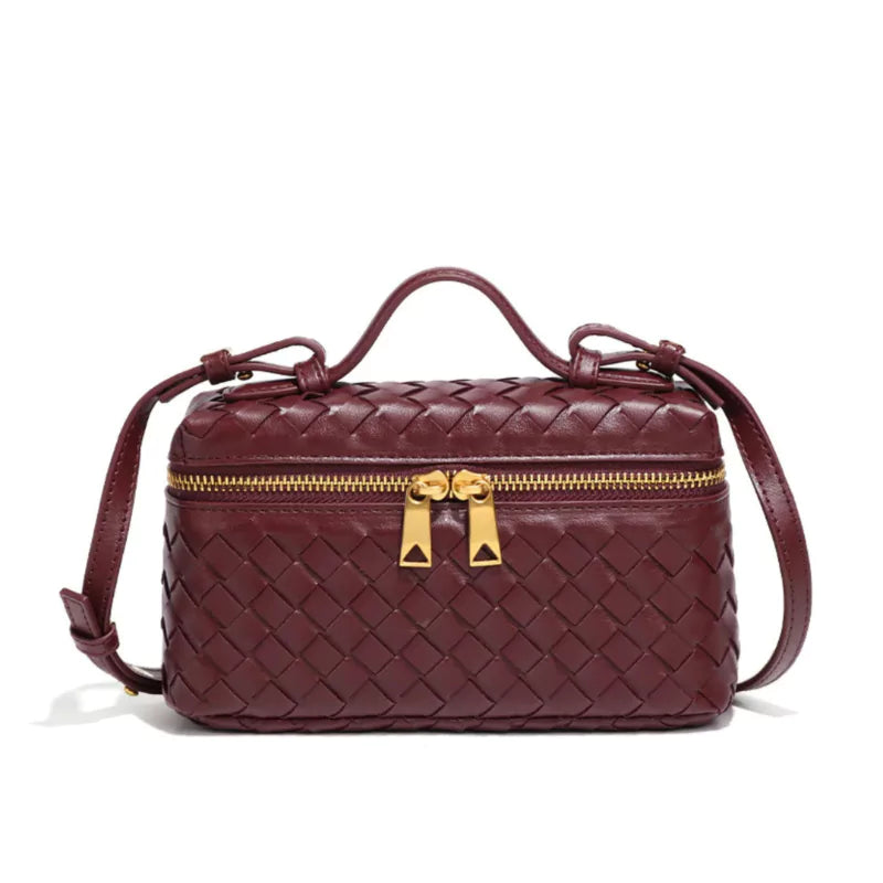 Bolsa Tote Pequena Feminina, elegante, minimalista e compacta, cor vinho