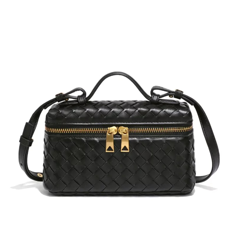 Bolsa Tote Pequena Feminina, elegante, minimalista e compacta, cor preta