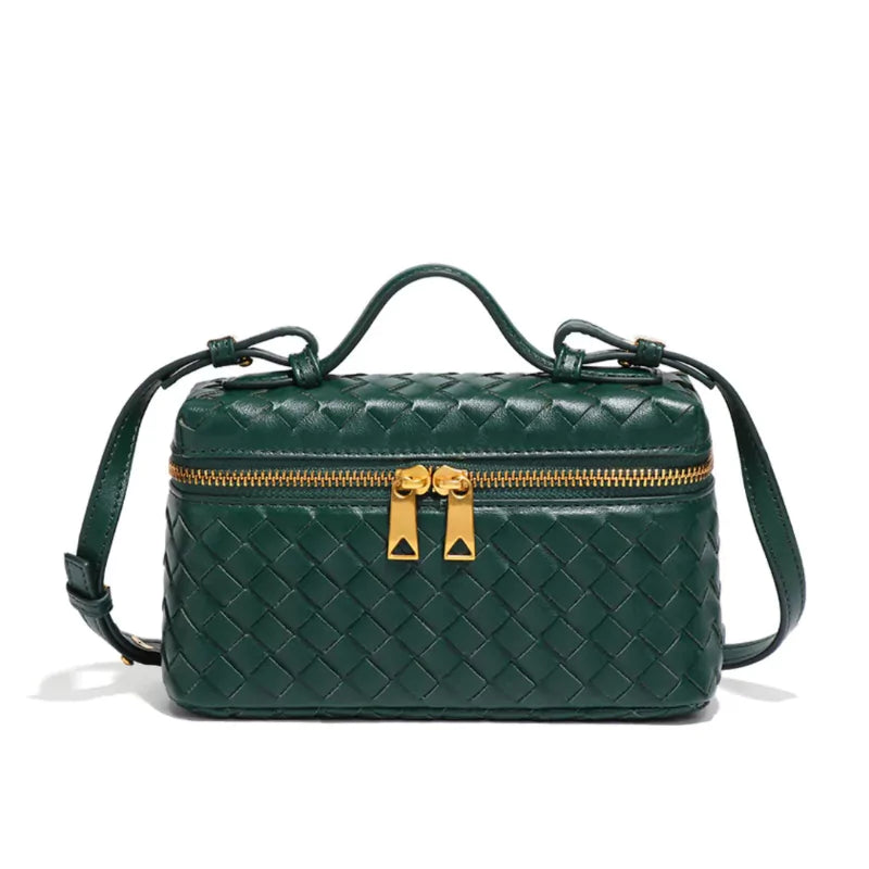 Bolsa Tote Pequena Feminina, elegante, minimalista e compacta, cor verde escuro